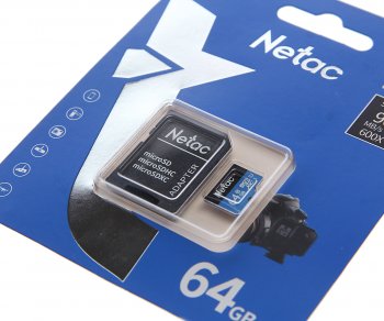 449 р. Карта памяти 64GB MicroSD class 10 + SD адаптер NETAC NETAC nt02p500stn-064g-r  с доставкой в г. Кемерово. Увеличить фотографию 2