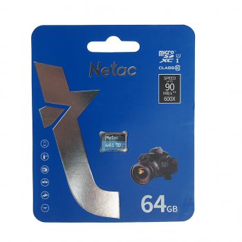 439 р. Карта памяти 64GB MicroSD class 10 NETAC NETAC nt02p500stn-064g-s  с доставкой в г. Кемерово. Увеличить фотографию 1