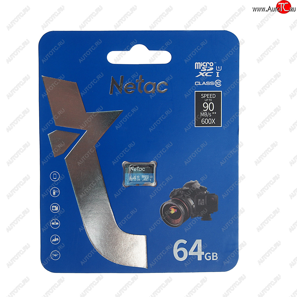 439 р. Карта памяти 64GB MicroSD class 10 NETAC NETAC nt02p500stn-064g-s  с доставкой в г. Кемерово