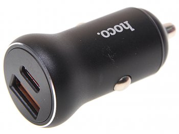 939 р. Устройство зарядное в прикуриватель 1USB + 1 Type C 12V HOCO HOCO nz5 black HOCO nz5 black  с доставкой в г. Кемерово. Увеличить фотографию 1