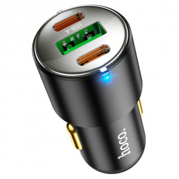 969 р. Устройство зарядное в прикуриватель 1USB + 2 Type C 12V HOCO HOCO nz6 black HOCO nz6 black  с доставкой в г. Кемерово. Увеличить фотографию 2
