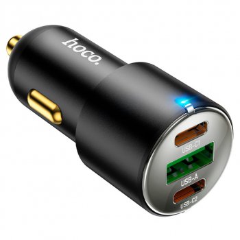 969 р. Устройство зарядное в прикуриватель 1USB + 2 Type C 12V HOCO HOCO nz6 black HOCO nz6 black  с доставкой в г. Кемерово. Увеличить фотографию 4