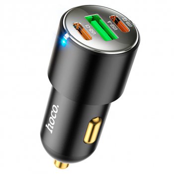 969 р. Устройство зарядное в прикуриватель 1USB + 2 Type C 12V HOCO HOCO nz6 black HOCO nz6 black  с доставкой в г. Кемерово. Увеличить фотографию 1