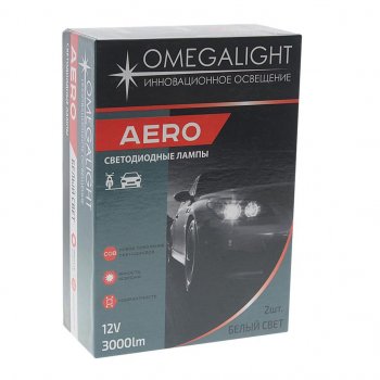 1 869 р. Лампа светодиодная 12V H27 PG13 3000Lm (2шт.) Aero OMEGALIGHT OMEGALIGHT olledh27aero-2  с доставкой в г. Кемерово. Увеличить фотографию 3