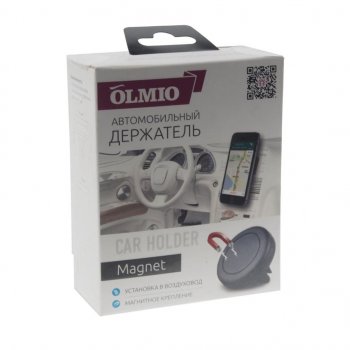 399 р. Держатель телефона на дефлектор магнитный черный OLMIO OLMIO olm-038632 OLMIO olm-038632  с доставкой в г. Кемерово. Увеличить фотографию 2