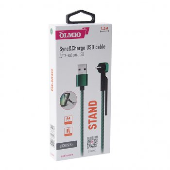 275 р. Кабель iPhone (5-) 1.2м зеленый OLMIO OLMIO olm-038648  с доставкой в г. Кемерово. Увеличить фотографию 3