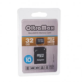 399 р. Карта памяти 32GB MicroSD class 10 + SD адаптер OLTRAMAX OLTRAMAX om032gcsdhc10-ad  с доставкой в г. Кемерово. Увеличить фотографию 1