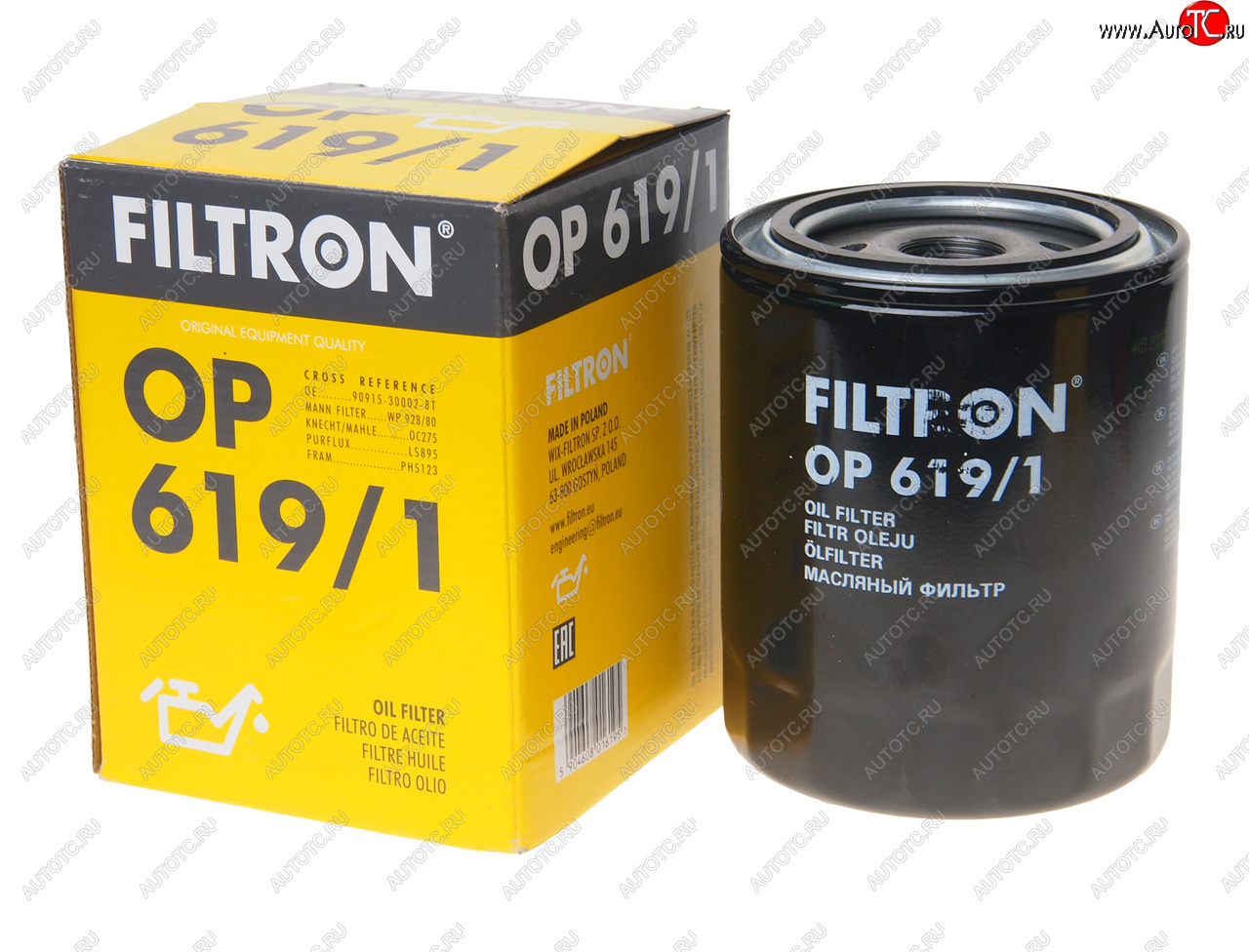 1 269 р. Фильтр масляный TOYOTA Avensis (T22,T25),Corolla,Land Cruiser 70,80,90,120 (2.0 D4.2 DTD) FILTRON FILTRON op6191  с доставкой в г. Кемерово