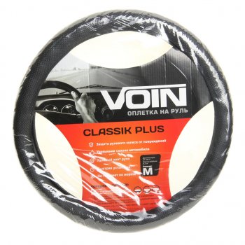 589 р. Оплетка руля (M) 37-39см черная экокожа Classik Plus VOIN VOIN oplv0901  с доставкой в г. Кемерово. Увеличить фотографию 1