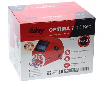 5 449 р. Маска сварщика регулировка затемнения (хамелеон) FUBAG FUBAG optima 9.13 red  с доставкой в г. Кемерово. Увеличить фотографию 5