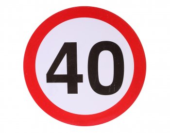 72 р. Наклейка-знак виниловая Ограничение скорости 40км/ч круг, большая NO NAME ос 40кмч NO NAME ос 40кмч  с доставкой в г. Кемерово. Увеличить фотографию 1