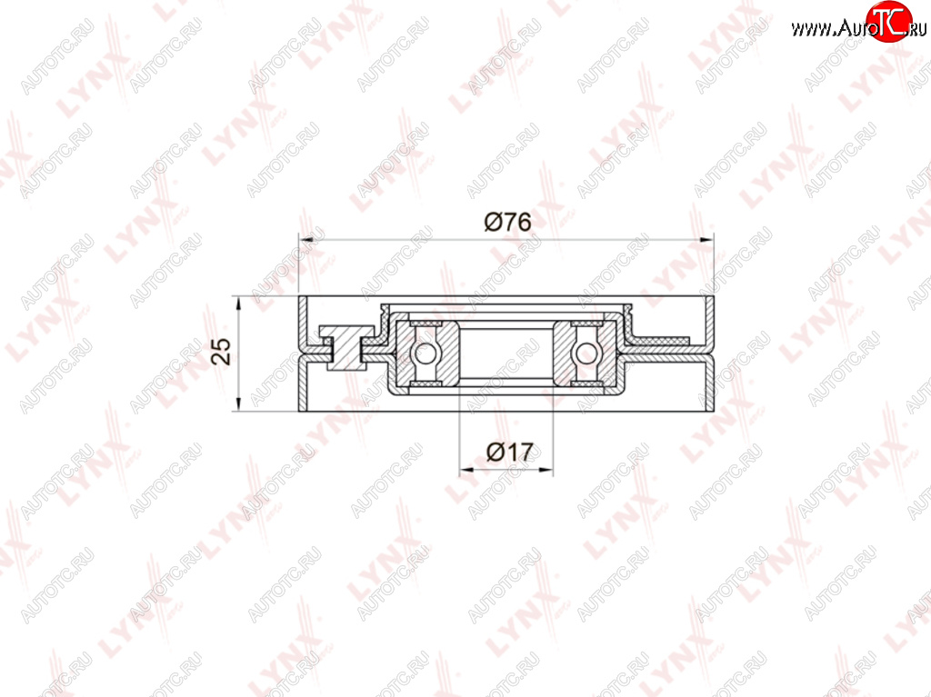 1 339 р. Ролик приводного ремня VW Passat (98-05) AUDI A4,A8 SKODA Superb (01-) VOLVO S70,S90 натяжителя LYNX LYNX pb5001  с доставкой в г. Кемерово