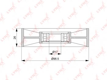 1 559 р. Ролик приводного ремня MERCEDES C (W202,W203,CL203,S202,S203) натяжителя LYNX LYNX pb5230  с доставкой в г. Кемерово. Увеличить фотографию 2