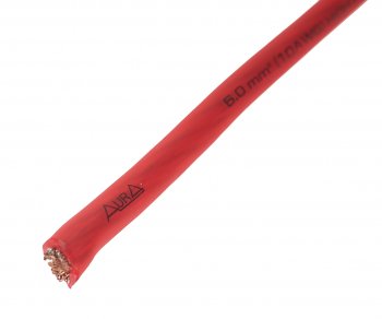 81 р. Кабель силовой 10Ga (6мм) 1м красный AURA AURA pcs-306r 75м  с доставкой в г. Кемерово. Увеличить фотографию 1
