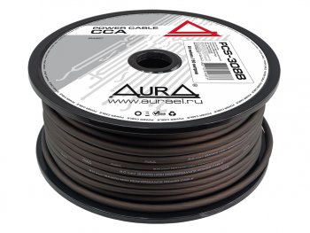 129 р. Кабель силовой 8Ga (8мм) 1м черный AURA AURA pcs-308b 50м  с доставкой в г. Кемерово. Увеличить фотографию 1
