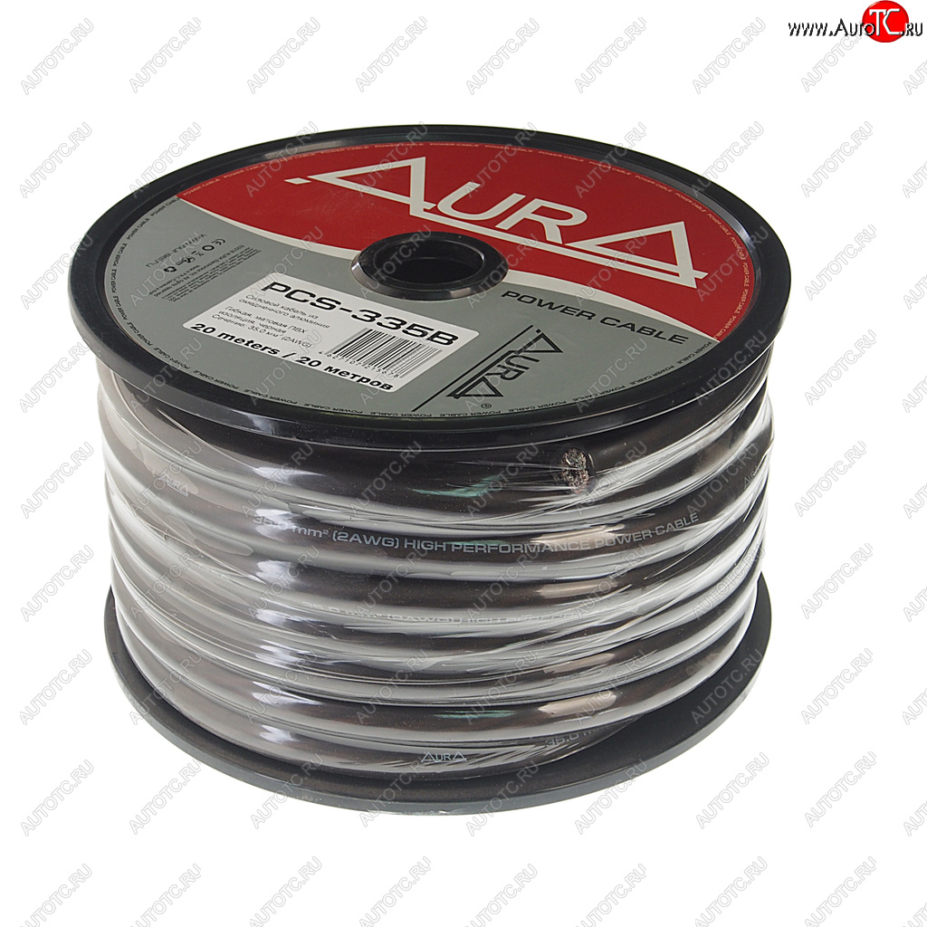469 р. Кабель силовой 2Ga (35мм) 1м черный AURA AURA pcs-335b 20м  с доставкой в г. Кемерово