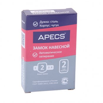 369 р. Замок навесной 60мм APECS APECS pd-03-60  с доставкой в г. Кемерово. Увеличить фотографию 2