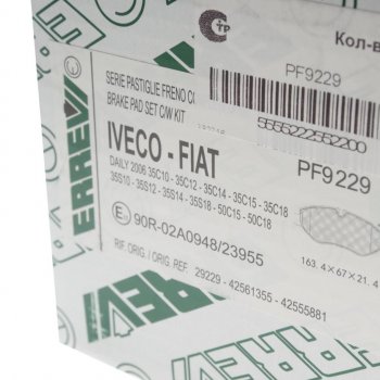3 299 р. Колодки тормозные IVECO Daily передние (4шт.) ERREVI ERREVI pf9229  с доставкой в г. Кемерово. Увеличить фотографию 4
