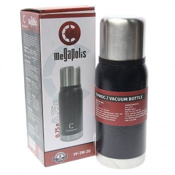 Термос 0.75л широкая горловина, сталь, черный Megapolis СЛЕДОПЫТ СЛЕДОПЫТ pf-tm-20