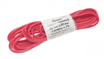 191 р. Провод монтажный ПГВА 5м (сечение 1.5 кв.мм) красный АЭНК АЭНК пгва-5-1.5(кр)  с доставкой в г. Кемерово. Увеличить фотографию 1