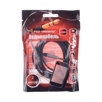 216 р. Кабель jack 3.5 2м черный PRO LEGEND PRO LEGEND pl1036  с доставкой в г. Кемерово. Увеличить фотографию 1