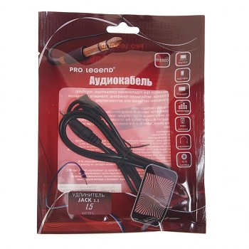 179 р. Кабель jack 3.5 удлинитель 1.5м PRO LEGEND PRO LEGEND pl1055  с доставкой в г. Кемерово. Увеличить фотографию 1