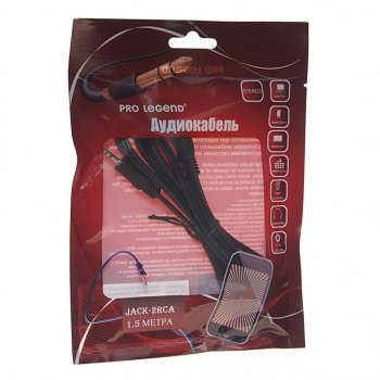 156 р. Кабель jack 3.5-RCA 1.5м PRO LEGEND PRO LEGEND pl1059  с доставкой в г. Кемерово. Увеличить фотографию 1