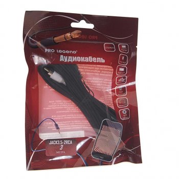 173 р. Кабель jack 3.5-RCA 3м PRO LEGEND PRO LEGEND pl1060  с доставкой в г. Кемерово. Увеличить фотографию 1
