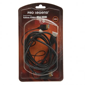 659 р. Кабель miniHDMI 1.8м PRO LEGEND PRO LEGEND pl1128  с доставкой в г. Кемерово. Увеличить фотографию 1