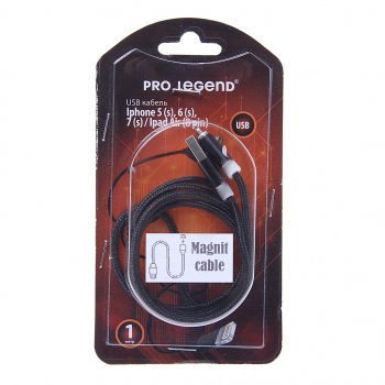 369 р. Кабель iPhone (5-) 1м магнитный PRO LEGEND PRO LEGEND pl1150  с доставкой в г. Кемерово. Увеличить фотографию 1