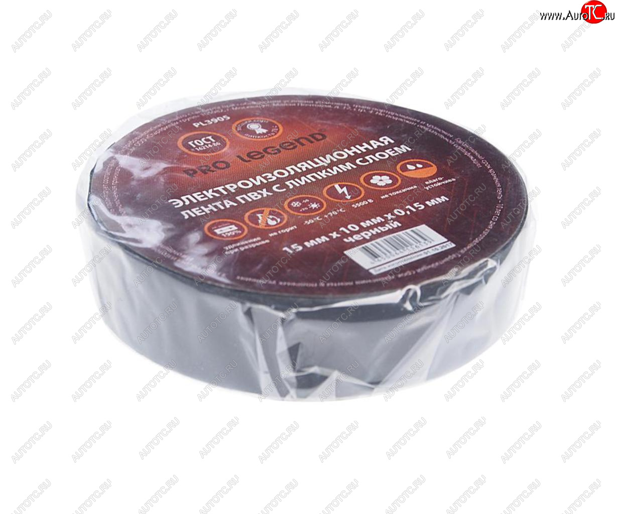 39 р. Изолента ПВХ черная 15ммх10м PRO LEGEND PRO LEGEND pl3905  с доставкой в г. Кемерово