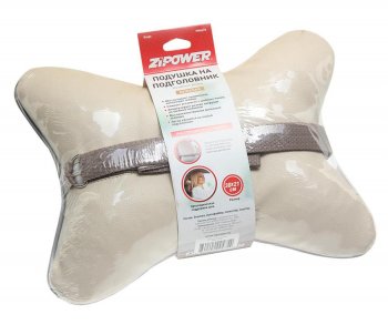 879 р. Подушка на подголовник косточка 30х21см экокожа бежевая ZIPOWER ZIPOWER pm0475  с доставкой в г. Кемерово. Увеличить фотографию 2