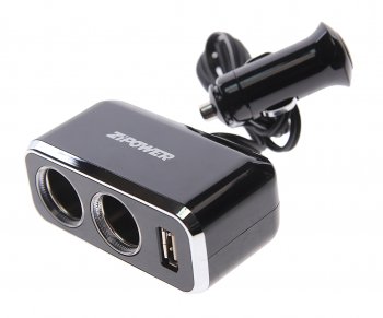 799 р. Разветвитель прикуривателя 2-х гнездовой 12-24V 1USB ZIPOWER ZIPOWER pm6646  с доставкой в г. Кемерово. Увеличить фотографию 1