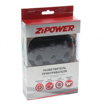 919 р. Разветвитель прикуривателя 3-х гнездовой 12-24V 2USB ZIPOWER ZIPOWER pm6653  с доставкой в г. Кемерово. Увеличить фотографию 3