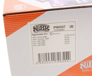 3 099 р. Колодки тормозные FORD Focus (98-04) передние (4шт.) NIBK NIBK pn0337 NIBK pn0337  с доставкой в г. Кемерово. Увеличить фотографию 4