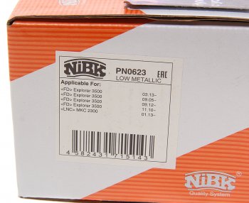 5 699 р. Колодки тормозные передние (4шт.) NIBK Ford Explorer U502 1-ый рестайлинг, 5 дв. (2015-2018)  с доставкой в г. Кемерово. Увеличить фотографию 4