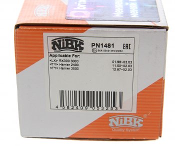 2 399 р. Колодки тормозные TOYOTA Harrier (97-03) передние (4шт.) NIBK NIBK pn1481  с доставкой в г. Кемерово. Увеличить фотографию 3