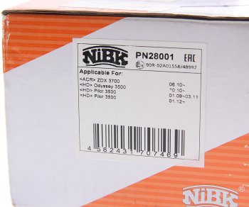 4 999 р. Колодки тормозные передние (4шт.) NIBK Honda Pilot YF1 рестайлинг (2005-2008)  с доставкой в г. Кемерово. Увеличить фотографию 4