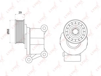 3 689 р. Ролик приводного ремня FORD Focus 2,C-Max MAZDA 3,5 VOLVO S40 (04-) натяжителя LYNX LYNX pt3012  с доставкой в г. Кемерово. Увеличить фотографию 1
