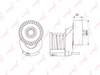 3 689 р. Натяжитель приводного ремня VW Golf (08-12) AUDI A3 (07-12) SKODA Fabia (07-14) с роликом LYNX LYNX pt3105  с доставкой в г. Кемерово. Увеличить фотографию 1