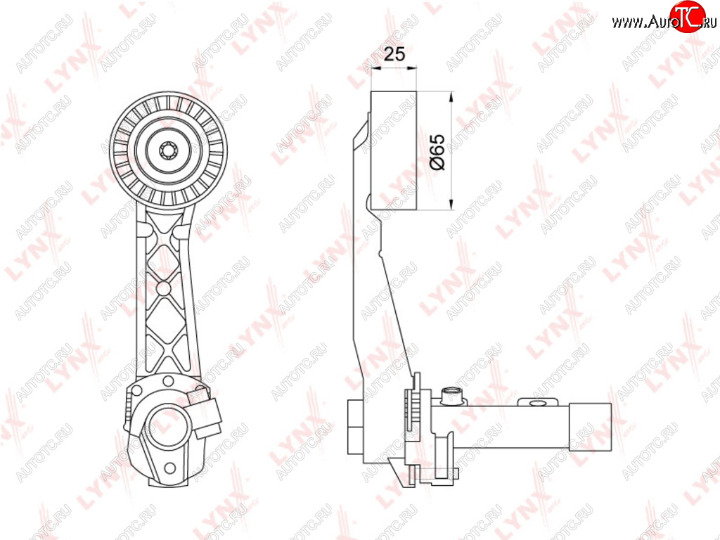 4 899 р. Ролик приводного ремня PEUGEOT 206,207 CITROEN C4 (08-) натяжной LYNX LYNX pt3209  с доставкой в г. Кемерово