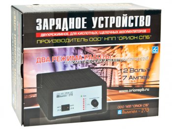 3 879 р. Устройство зарядное 12V 7A 70Ач 220V (2 режима автоматручной) ОРИОН ОРИОН pw-270  с доставкой в г. Кемерово. Увеличить фотографию 3