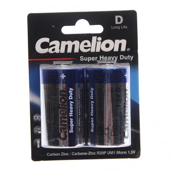 143 р. Батарейка D R20 1.5V блистер 2шт. (цена за 1шт.) Saline CAMELION CAMELION r20p-bp2b  с доставкой в г. Кемерово. Увеличить фотографию 3