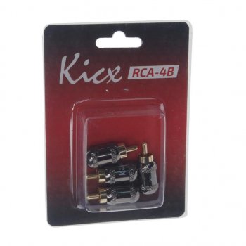 739 р. Штекер RCA-(папа) металл 4шт. Комплект KICX KICX rca-4b  с доставкой в г. Кемерово. Увеличить фотографию 1