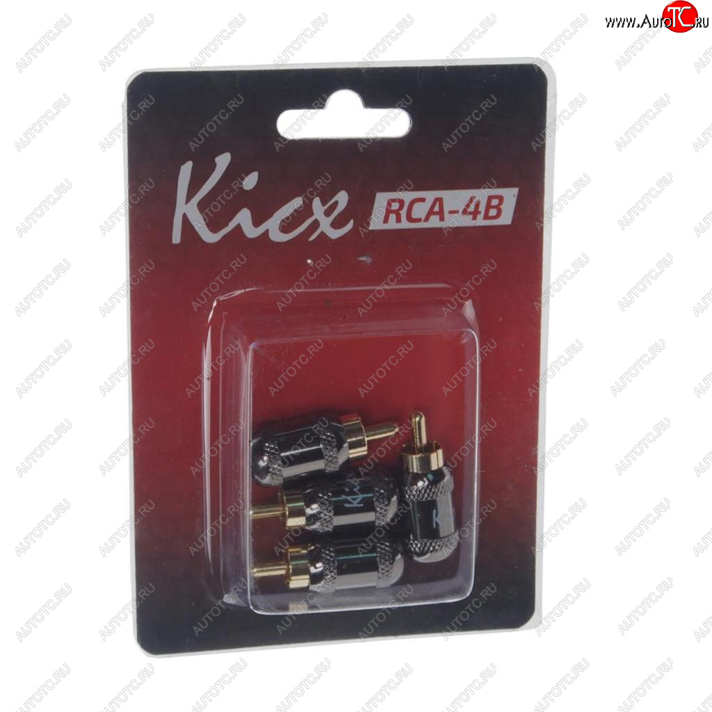739 р. Штекер RCA-(папа) металл 4шт. Комплект KICX KICX rca-4b  с доставкой в г. Кемерово