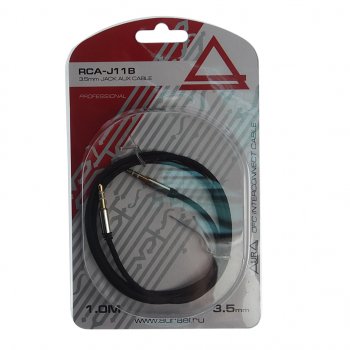 299 р. Кабель jack 3.5 1м AURA AURA rca-j11b  с доставкой в г. Кемерово. Увеличить фотографию 1