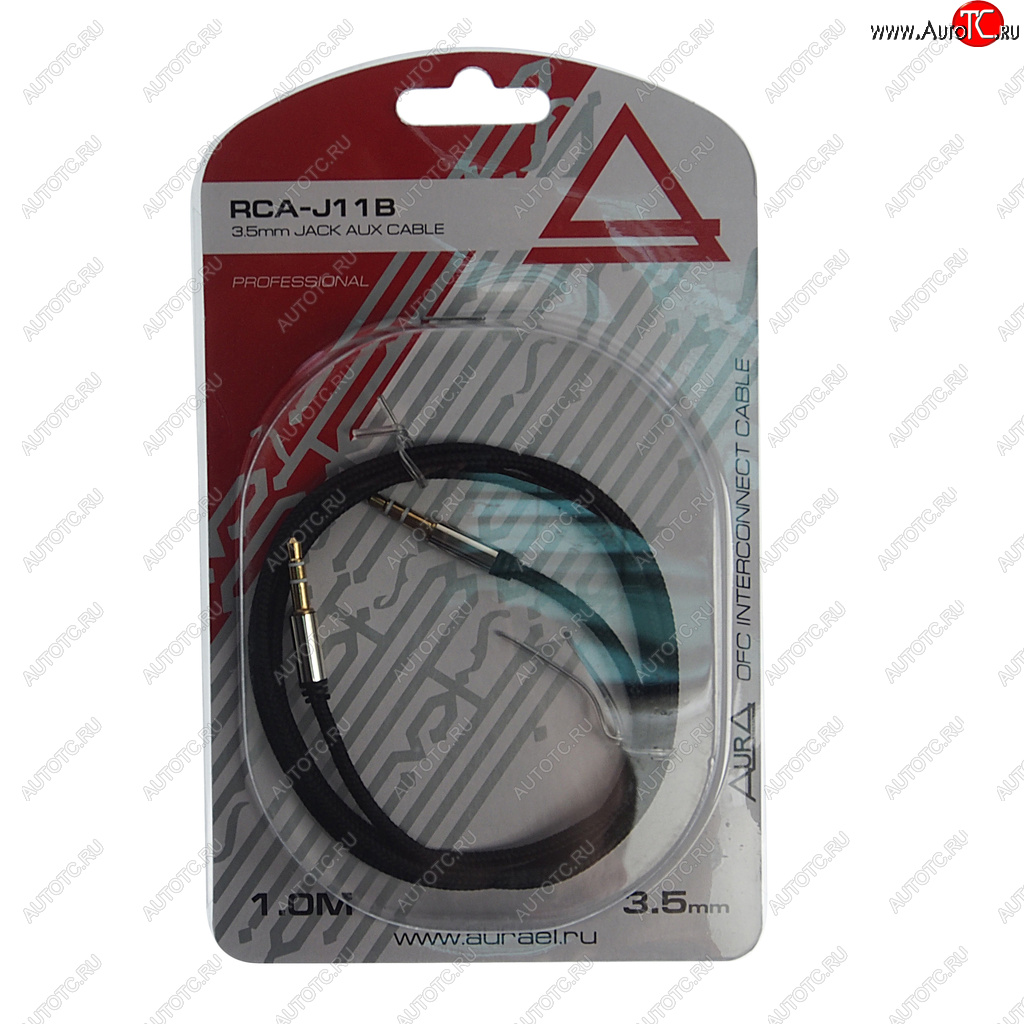 299 р. Кабель jack 3.5 1м AURA AURA rca-j11b  с доставкой в г. Кемерово