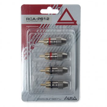 699 р. Штекер RCA комплект 4шт. AURA AURA rca-p612  с доставкой в г. Кемерово. Увеличить фотографию 1