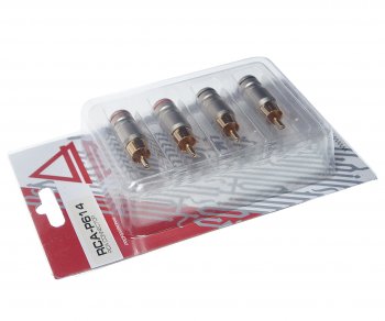689 р. Штекер RCA комплект 4шт. AURA AURA rca-p614  с доставкой в г. Кемерово. Увеличить фотографию 2