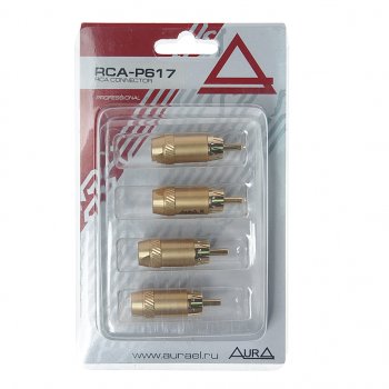 819 р. Штекер RCA комплект 4шт. AURA AURA rca-p617  с доставкой в г. Кемерово. Увеличить фотографию 1